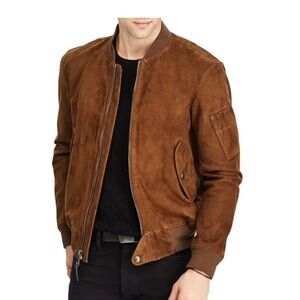 New without tags (never worn) Polo Soft Goat Suede bomber jacket size Medium